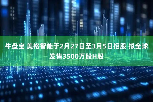牛盘宝 美格智能于2月27日至3月5日招股 拟全球发售3500万股H股